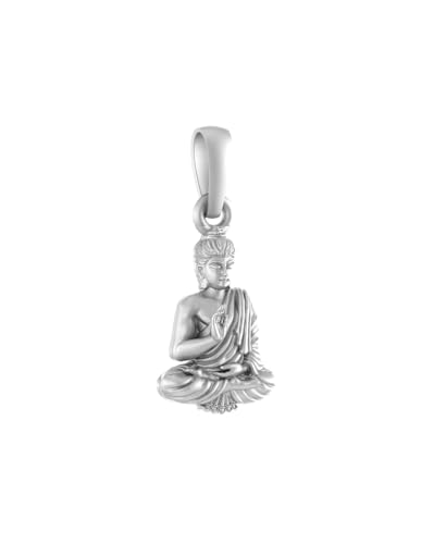 Pendentif Bouddha Gautam argent 925, petit bijou zen de 5,6 g idéal pour votre tenue de yoga