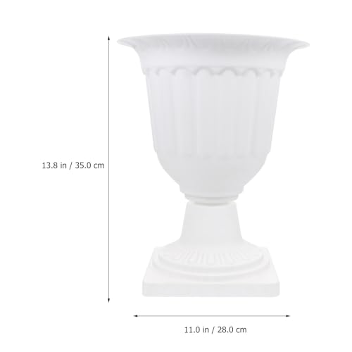 Pot de fleur plastique blanc extérieur lot de 2 pour plante succulente et jardin - 3