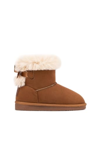 B&W Break&Walk - Botas Australianas Lazo Pelo Repelente al Agua Tan para Niños o Adultos Unisex (Beige/Talla 34)