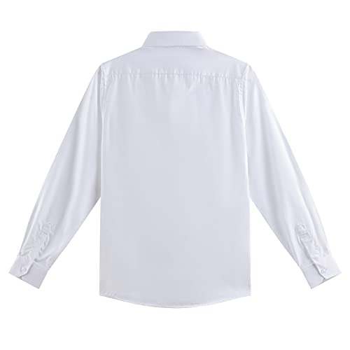 Boys Long Sleeve White Button Down Shirt - Collared Uniform Boys White Dress Shirt Button Up Shirt Boys2