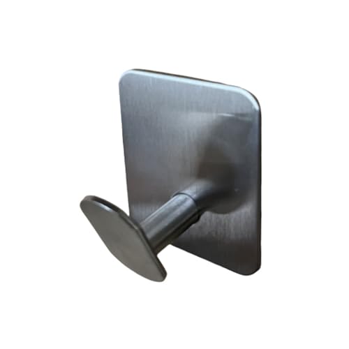 Cemaystic ステンレス鋼接着フック4個セット ? 水に強い設計で浴室キッチン収納に便利、強力粘着でタイルやガラスにもしっかり固定 (c,原色)