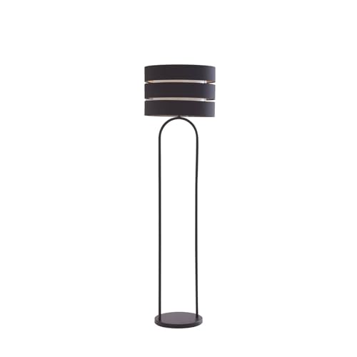 Lindby Stehlampe Tsomo (Skandinavisch) in Schwarz aus Textil (1 flammig, E27) - Stehleuchte Standleuchte Floor Lamp Wohnzimmerlampe Wohnzimmerleuchte