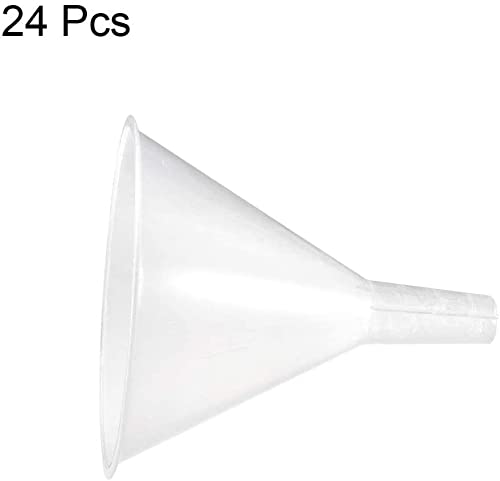 XYWHPGV 24pcs entonnoirs en plastique transparent 4,5 pouces de diamètre. Outil de remplissage par transfert buccal pour le remplissage de bouteilles Parfums Huiles essentielles Produits chimiques de