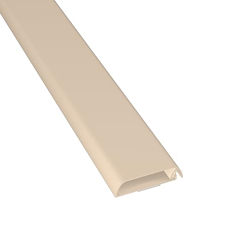 D-Line TV Wall Mount Cord Hider, Hide Mounted TV Cables, Wire Covers, Self Adhesive Cover for Cords, Paintable, Low Profile, Seamless Cable Raceway - 2.36in W x 0.59in H x 15.7in L - Beige