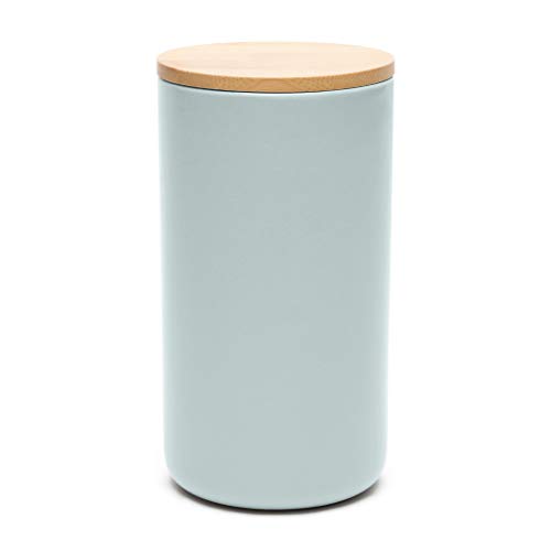 Waggo Simple Solid Ceramic Cookie Jar Or Pet Treat Jar - Modern Ceramic Airtight Jar With Lid For Your Modern Kitchen (Cloud)