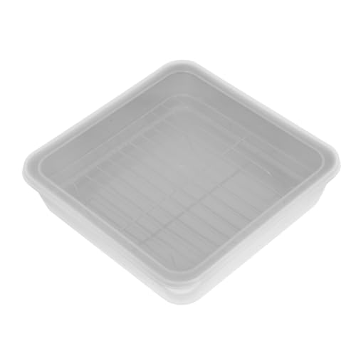 DIYEAH Bandejas de Horno Inoxidable con Rejilla y Tapa Recipiente Rectangular para Cocción Accesorios de Almacenamiento de Despensa