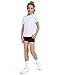 HASMES Girls Athletic Shirts Short Sleeve Active T-Shirts,Basic Tee Tops,Sports Activewear for Kids Teens White