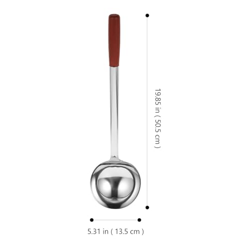 Cuchara de cocina de acero inoxidable resistente Zerodeko con mango ergonómico de madera 3