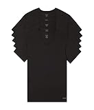 Calvin Klein Men's Cotton Classics 5-pack Undershirts, 5 Classic Black Vneck, Large