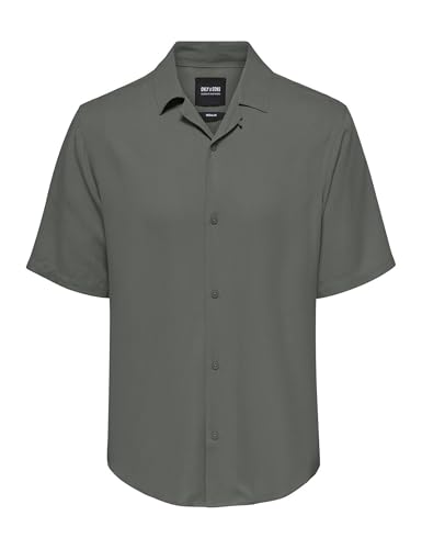ONSDASH Life REG VISC Res SS Shirt NOOS, Castor Gray, XL