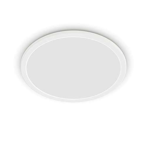 Philips LED Badezimmer Deckenleuchte Superslim, weiß, 15W, warmweißes Licht 2.700K, 3 Lichteinstellungen - dimmen ohne Dimmer, IP44 Schutz, Einzelpack