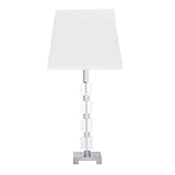 25' Wendi Glam Crystal Cube Ice Table Lamp - Glass White - Elegant Crystal & Chrome Design - Living Room Decor - Gift-Ready