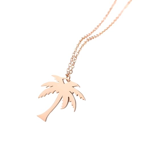 Collier palmier pour femme en argent 925 pendentif tropical hawaien