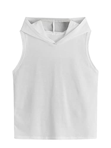 Milumia Boy's Casual Sleeveless Hooded School Workout Basic Comfy Tank Top