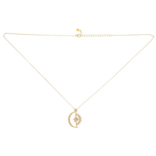 CALLARON Collar De Luna y Sol Plata Joyería Delicada Para Mujer Collar Colgante De Luna y Sol Para Mujer Cuello Para Mujeres