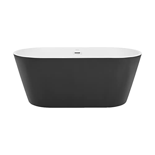 Image of Claire 60 inch Freestanding Bathtub Matte Black and Matte White