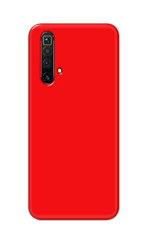 Image of Printed Hard Back Cover Case for Realme X3 | X3 SuperZoom | Realme X50 5G Back Cover (Plain Red) -1803