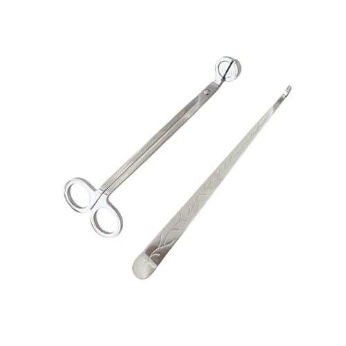 GMFanwu Candle Wick Trimmer and Snuffer Set, 7.09 inch Scissors with Hook, Stainless Steel