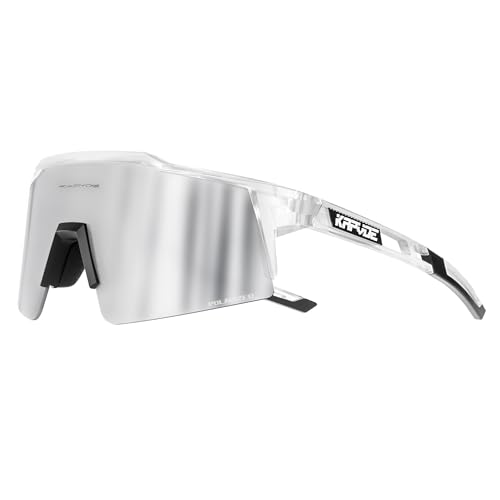KAPVOE Polarizadas Gafas Ciclismo Protección UV400 TR90 Deportivas Mujer Hombre MTB BTT Bicicleta Running Bici Correr Voleibol Tenis Conducir Pesca Deporte Lentes Montana 13 transparente gris