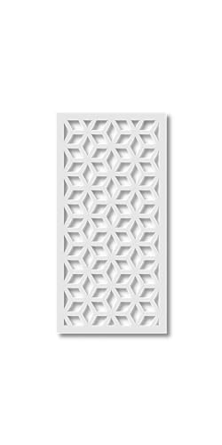 VIMA (Saccharin) Decorative Wall Art Panel - 48" L x 24" W x 3/8" H, White Color PVC Board Panel with Private Screen Fence Design for Home Renovation & Wall Decor