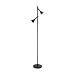 Produktbild EGLO Stehlampe Cortaderas, 2 flammige Stehleuchte Vintage, Industrial, Modern, Standleuchte aus Stahl, Wohnzimmerlampe in Schwarz, Gold, Lampe mit Tritt-Schalter, GU10 Fassung