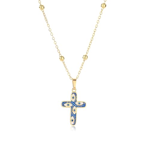 Collier délicat oeil maléfique LXGGUC maille fine femme