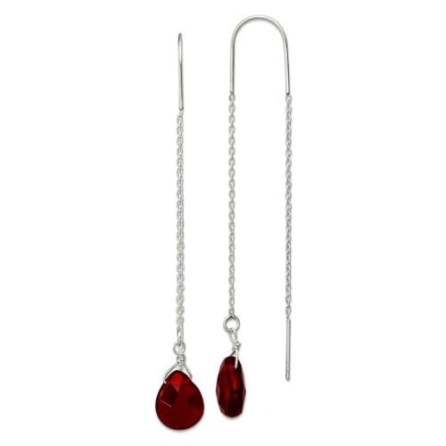 Boucles d'oreilles en argent sterling 925 et cristaux rouges de luxe