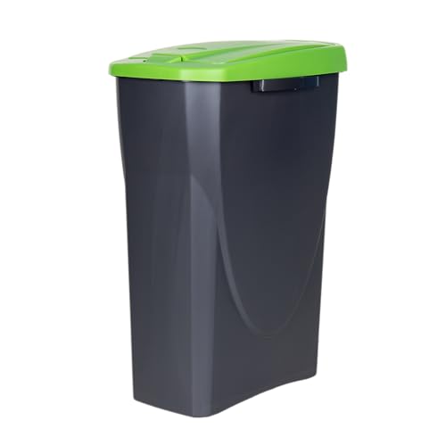Cofan Cubo de basura verde para reciclar materiales de vidrio | Capacidad de 15, 25 o 45 litros | Tres Medidas (25 L)