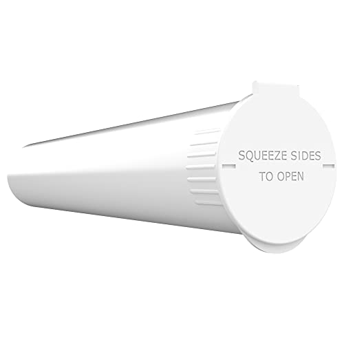 Image of 116mm CR Plastic Packaging Pop Top Tubes - Child Resistant Travel Holder Vial Containers - 500 Qty (White)