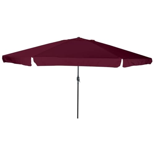Parasol de jardin sable 394x394 cm structure acier robuste à manivelle
