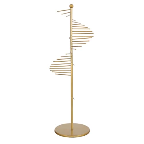 Spiral Design Scarf Display Holder for Hanging Shawl,Freestanding Metal Iron Scarf Rack for Neck Tie Handbag Yoga Pants,Multi-Purpose Suit Pants Stand for Commercial Retail Stor(Size:170cm,Color:Gold)