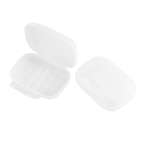 BRIGHTFUFU Creative Portable Soap Dish Box Leakproof Soap Container for Travel Camping and Outdoor Activities White Easy to Carry
