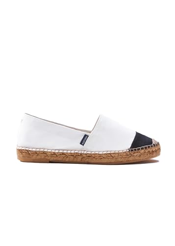 Image of VISCATA Barceloneta Espadrille Canvas Women's Flat Slip On Shoes Handmade in Spain Fashionable Organic Cotton Canvas Lightweight Material with 100% Natural Jute Midsole for All Casual Occasions