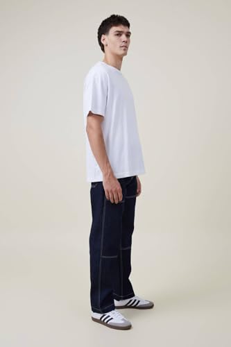 Image of KOTTY Men's Striped Black Velvet Button Regular Fit Jeans