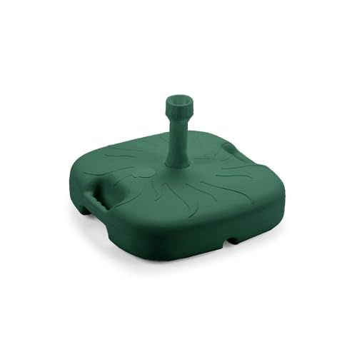MA MAISON Base Supporto Ombrellone da Giardino 45X45X16h CM - in PP, capacità 18L, con Maniglie, Diametro Tubo 21-33mm, da Esterno, Resistente, da Riempire - Colore (Verde)