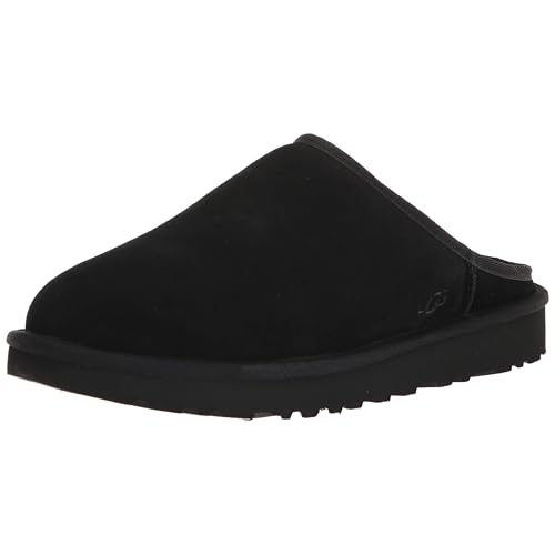 UGG Mens Classic Slip-On Slipper, Black, 11 US