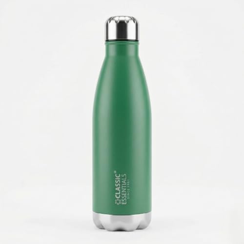 Image of Classic Essentials Insulated Double Wall Stainless Steel Water Bottle 500 ML | 12 Hours Hot & 24 Hours Cold | Vacuum Insulated, Leakproof Bottle for Home, Office, Gym & Travel (Light Green)