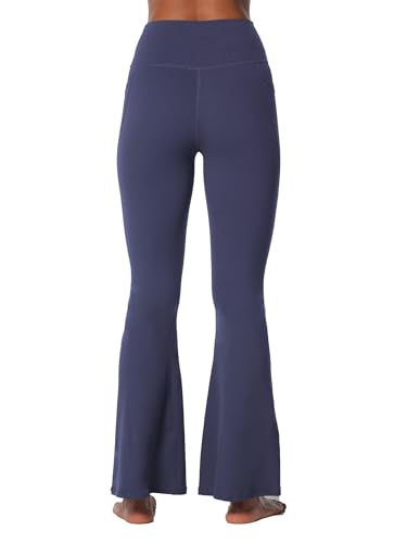 Sunzel Calça legging feminina rodada com bolsos Crossover Yoga com controle de barriga cintura alta