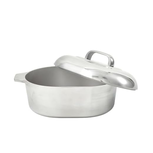 IMUSA USA Heavy Duty Cajun Oval Cast Aluminum Roaster 18", Silver