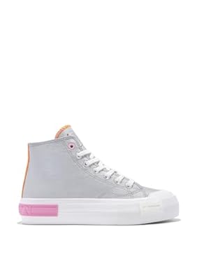 D.Franklin Zapatillas Altas Mujer One Way High Summer Club Plata - Zapatillas de Vestir para Mujer - Moda Casual - Talla 40 - Modelo One-Way