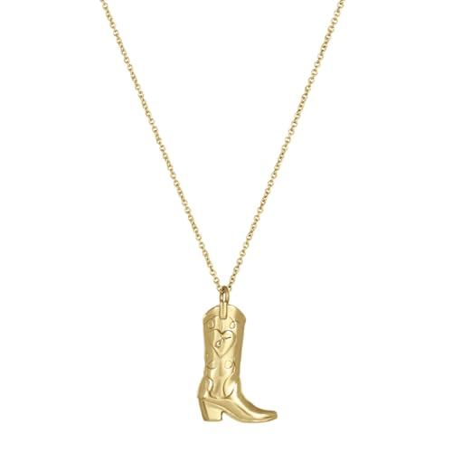 Jewelry: Cowgirl Necklace for Women – Lifetime Color Guarantee – Waterproof, Non-Tarnish, Hypoallergenic, Gold PVD Coated – Great for Beach, Weddings, Gifts