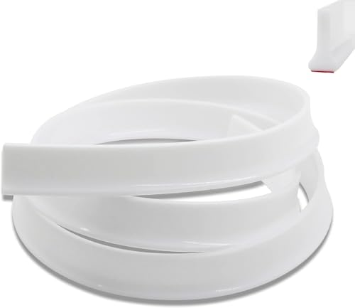 Image of CosyEasy 2M (78.7 Inch) Self Adhesive Silicone Water Stopper for Kitchen Sink & Bathroom | Shower Threshold Water Dam Barrier Strip | Splash Guard for Kitchen Counter, Bathtub & Floor | White