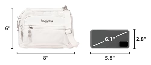 Image of Baggallini Triple Zip Small Crossbody Bag for Women - Lightweight Convertible Fanny Pack Belt Bag