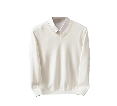 Men Jumpers Cashmere Sweater Vneck Long Sleeve Pullovers Solid Color Standard Male Woolen Knitting Tops
