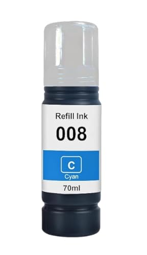 Image of 008 Ink Compatible for Epson L6460, L6490, L15180, M15140, M15180, L6570, L6580, L15150, L15160 Printer (008 Cyan Ink 1 Pcs)