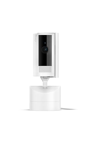 Ring Pan-Tilt Indoor Cam (newest model) — See all around your home or business with 360° pan coverage, HD video, plus Two-Way Talk (2024 release), White