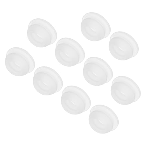 Image of MECCANIXITY 10pcs Silicone Snap in Locking Hole Plugs,10mm /0.4 Inch Mounting Diameter Narrow Groove Width 2mm Panel Seal Cover Round for Kitchen Bulkheads Waterproof Sealing Plugs Clear