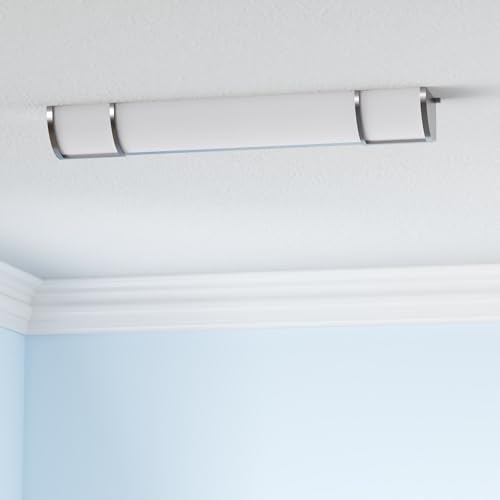 Image of ASD LED 24 inch Vanity Flush Mount Light Fixture, Linear Bathroom Lighting Bar | 3CCT, Dimmable, Energy Star, ETL Listed | 25W 1950LM 3000-5000K 120V | Long Bath Wall Sconce Over Mirror | Nickel, 4 Pack