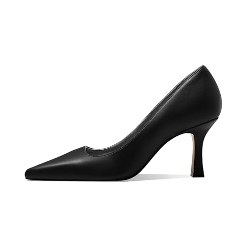 Image of Women's Closed Toe High Heels Dress Pointed Toe Wedding Pump Shoes Prom Bridal Work Office Pumps for Women