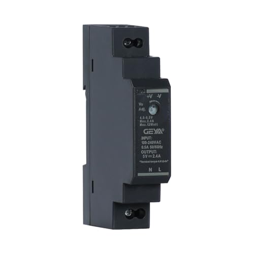 IGOYE Ultra Slim Step-Shape 1SU DIN Rail Power Supply 5V 2.4A 12W GPHDR-15-5 for Industrial Automation Communication Base Stations Data Centers and Medical Equipment